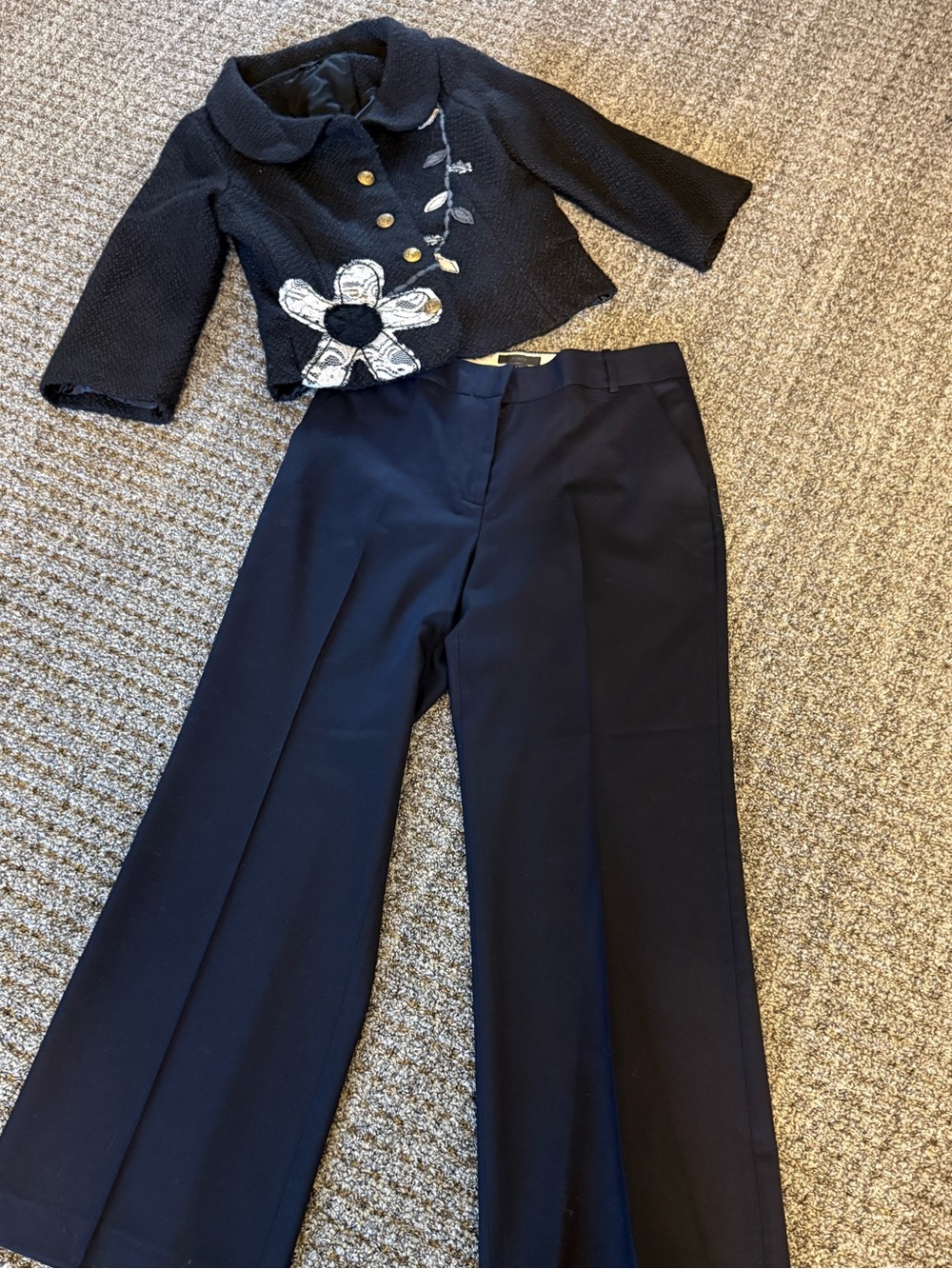 J Crew Hutton Navy Wide-Leg Dress Pants - Women's